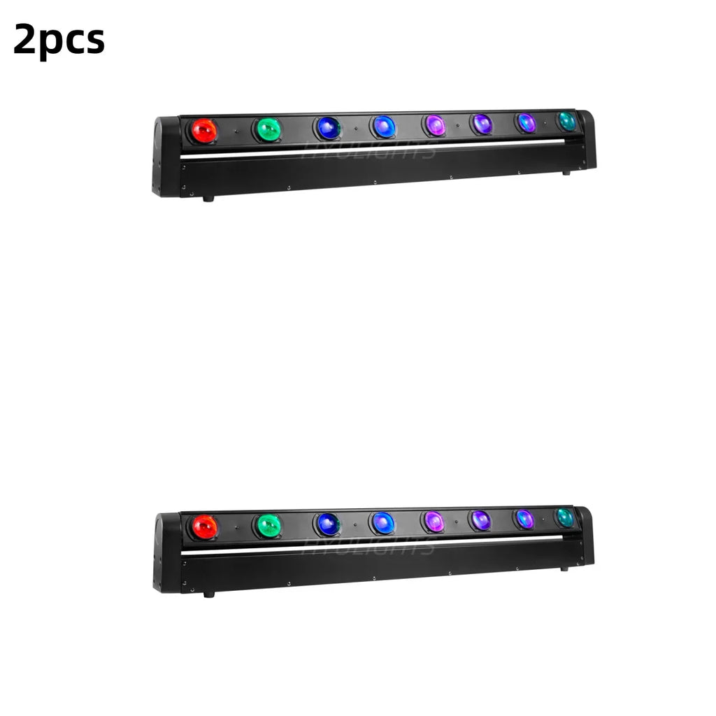 Set of 2 LED bar beam stage lights with RGBW colored lenses