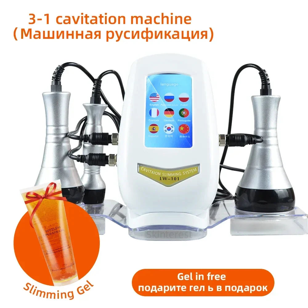 3-in-1 ultrasonic body cavitation slimming machine with massage gel