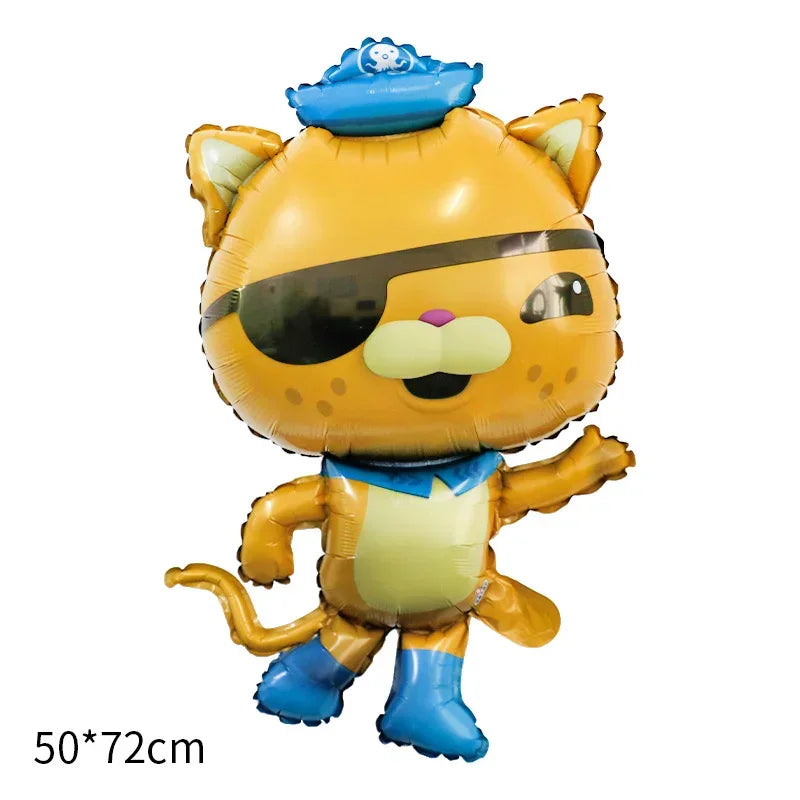 Yellow cat character foil balloon from Octonauts for birthday party