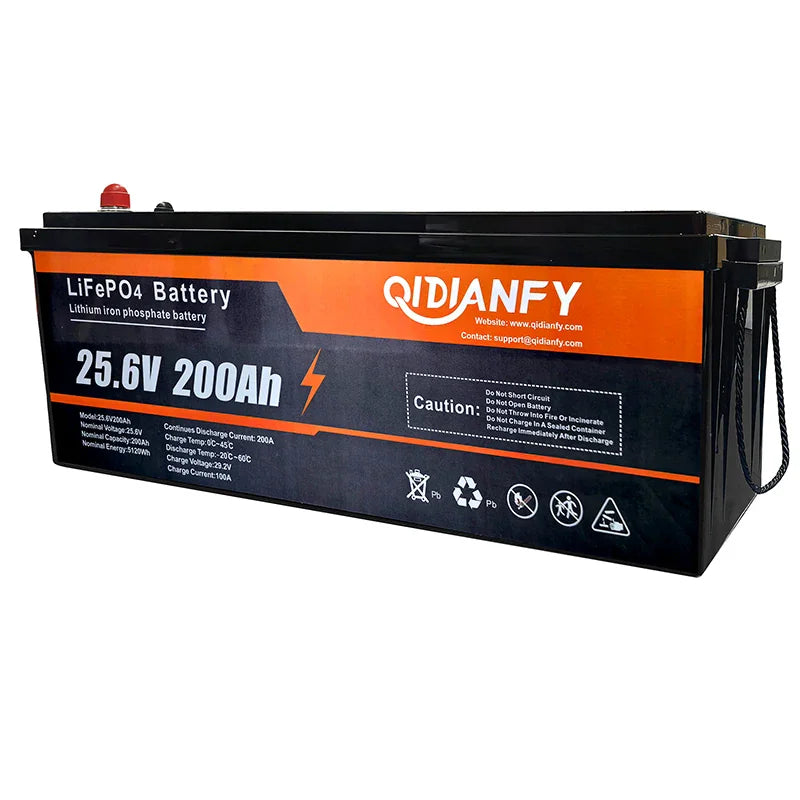 25.6V 200Ah lithium iron phosphate rechargeable battery
