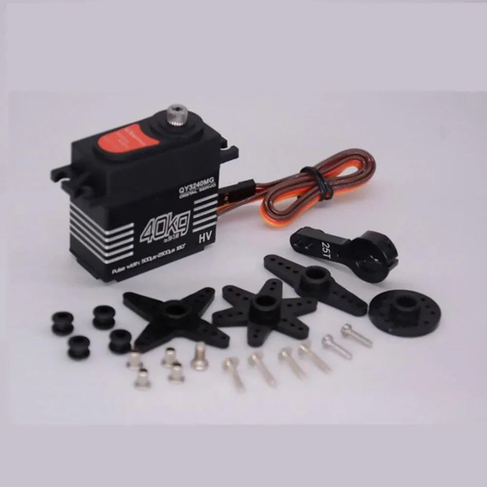 40KG high-torque waterproof digital RC servo kit with mounting hardware