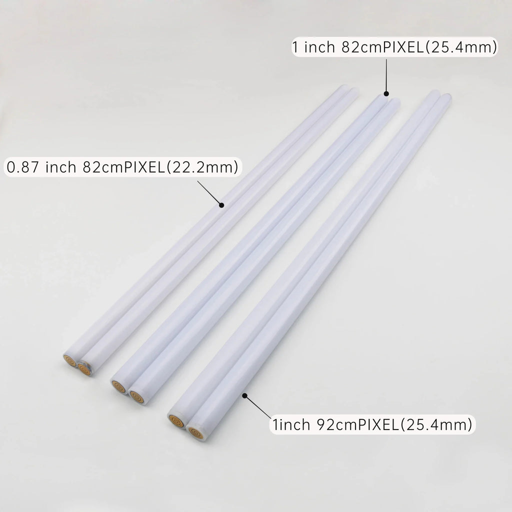 Three pairs of lightsaber blades with different length and diameter specifications