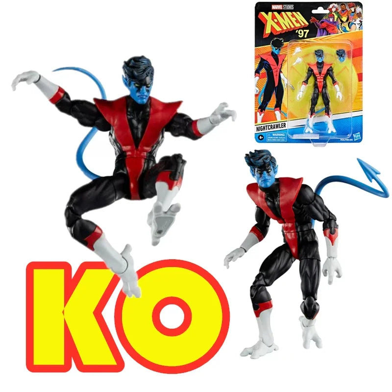 Nightcrawler action figure in two poses with his packaging