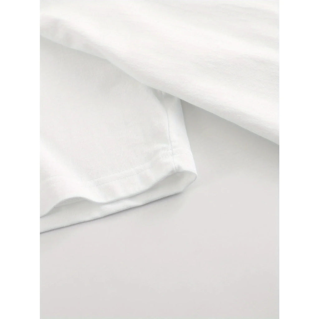 Close-up of a white t-shirt sleeve hem