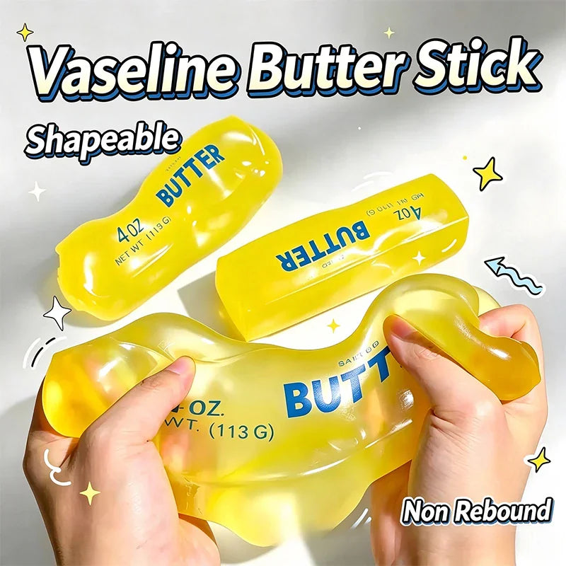 Yellow butter stick shaped squishy stress relief fidget toy