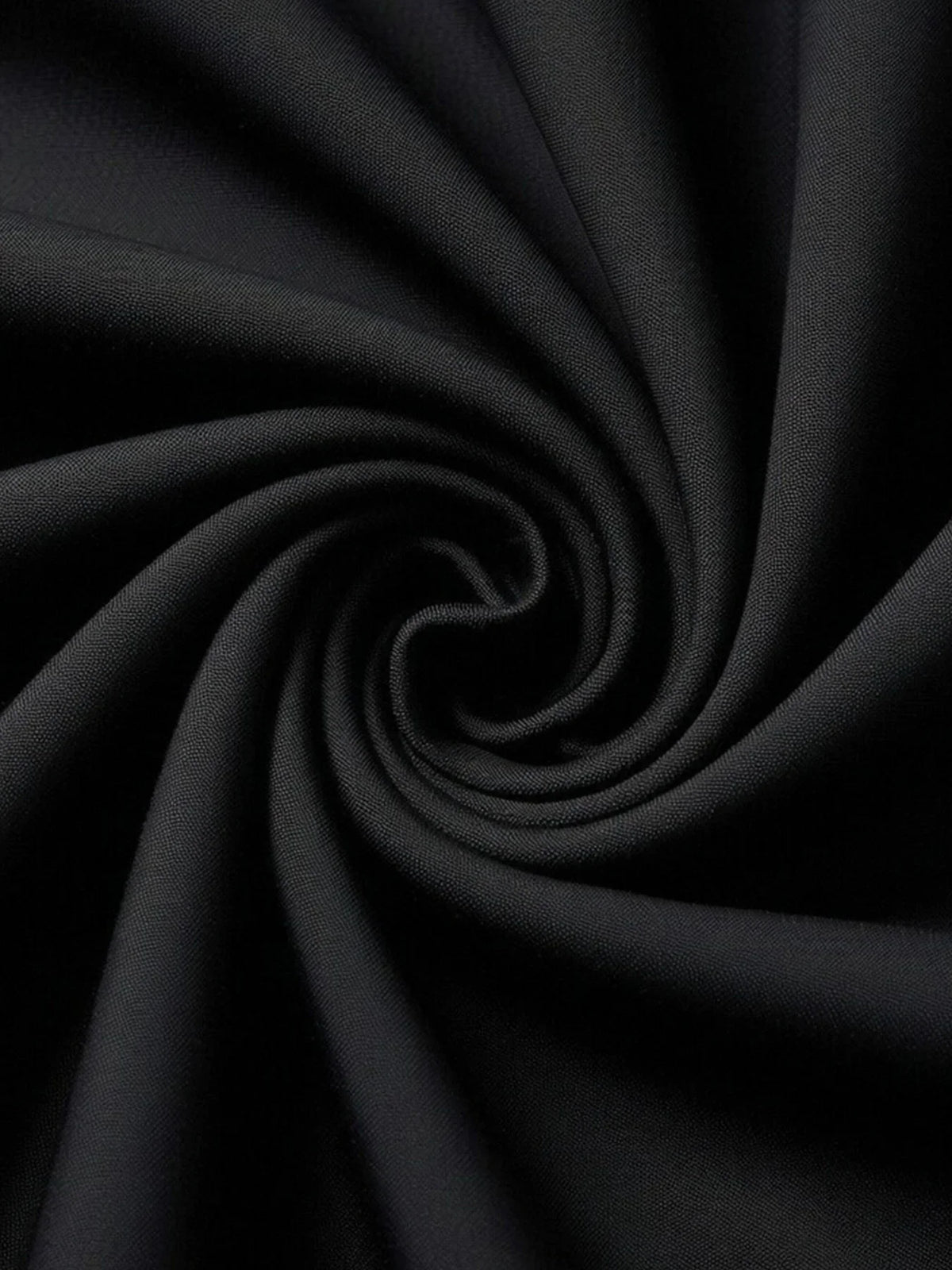 Close-up of soft and lightweight black fabric texture