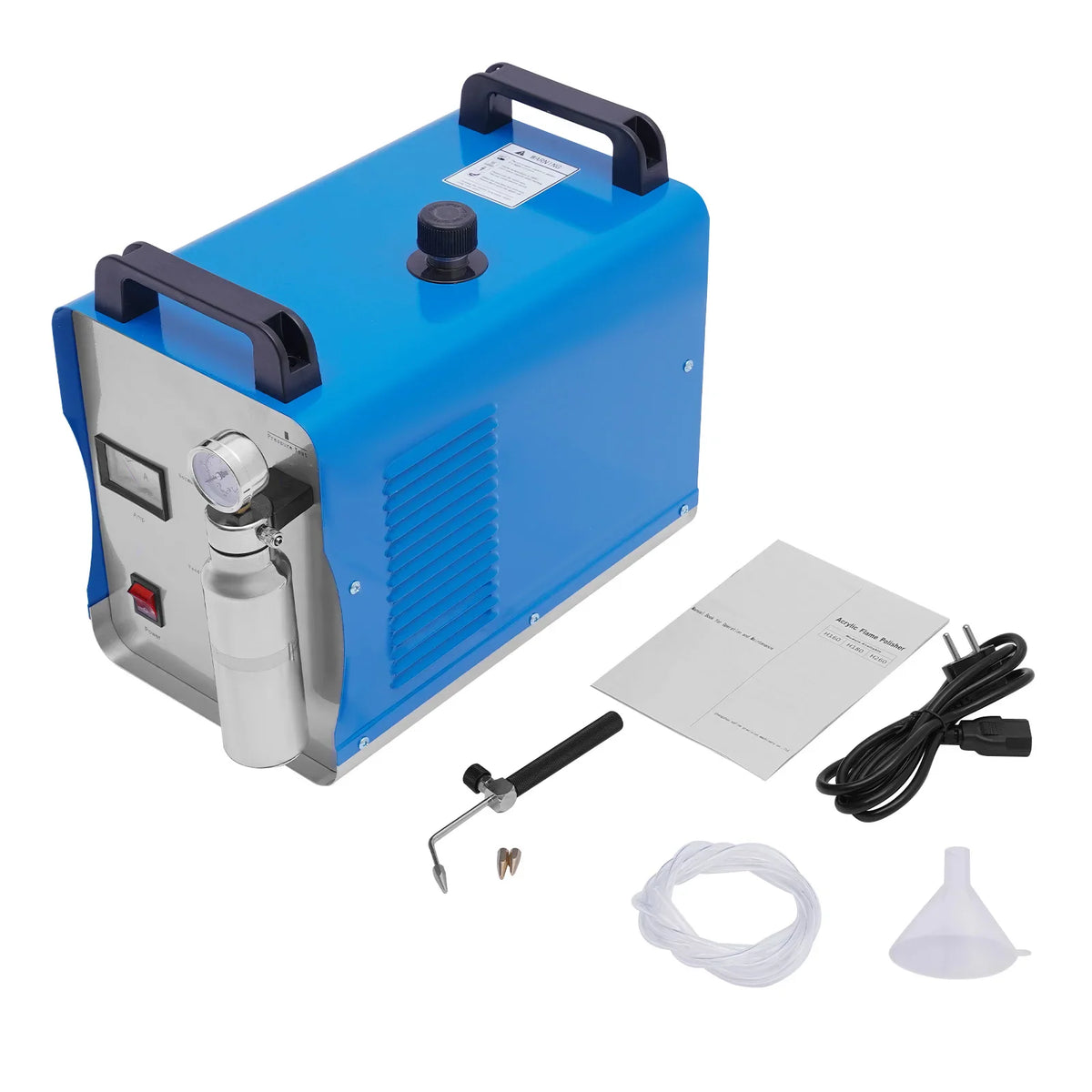 Hydrogen oxygen water welder and acrylic polisher with user manual and kit accessories