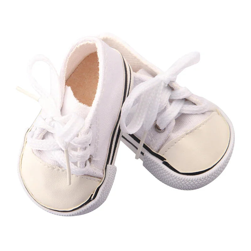 7 Cm Canvas Doll Shoes For 18 Inch American Doll 11 Colors Cloth Doll Shoes Boots Sneakers For 43 Cm Baby New Born&OG Girl – view 2