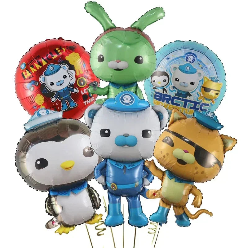 Collection of Octonauts character foil balloons for parties