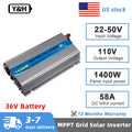 1400W MPPT grid tie solar inverter with technical specifications and warranty information