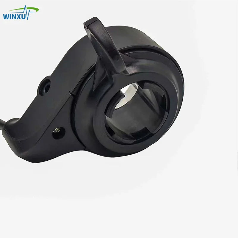 Reverse side view of the electric scooter thumb throttle housing