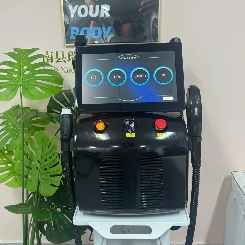 Black professional multifunctional beauty laser machine with touchscreen display