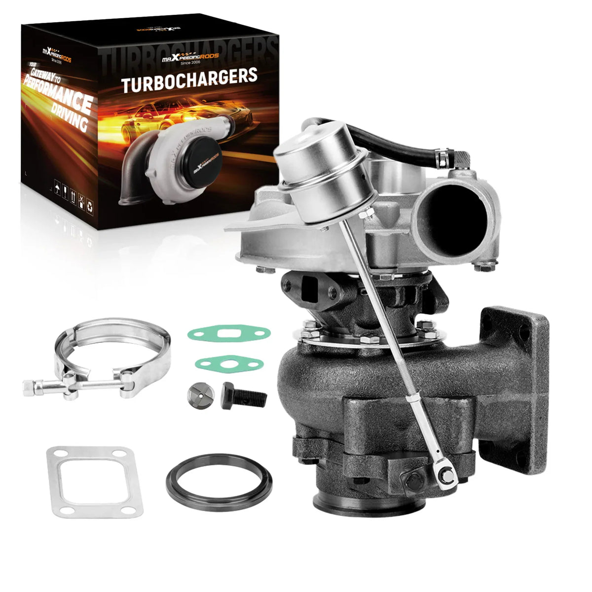 GT30 T3 T04E universal turbocharger with included gasket and flange components