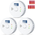 3-pack of round white smoke and carbon monoxide detector units with batteries included