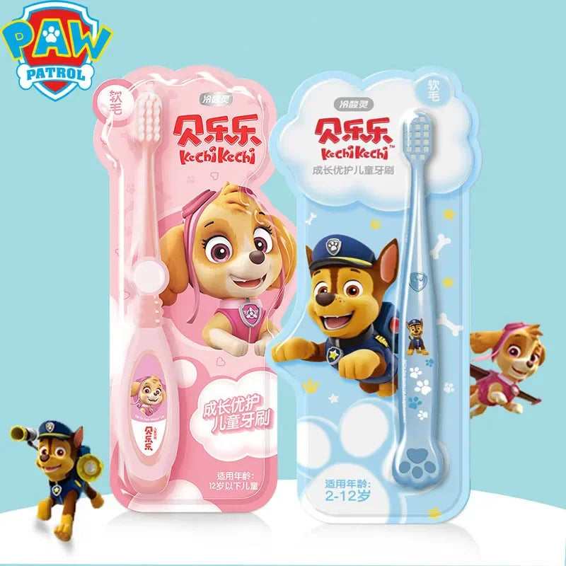 Paw Patrol children's toothbrush with soft bristles and character theme in blue and pink color options