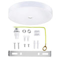 White ceiling canopy light kit with mounting hardware and screws