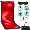 Red light therapy heating pad set with protective goggles, power cord, controller, adaptor and US plug