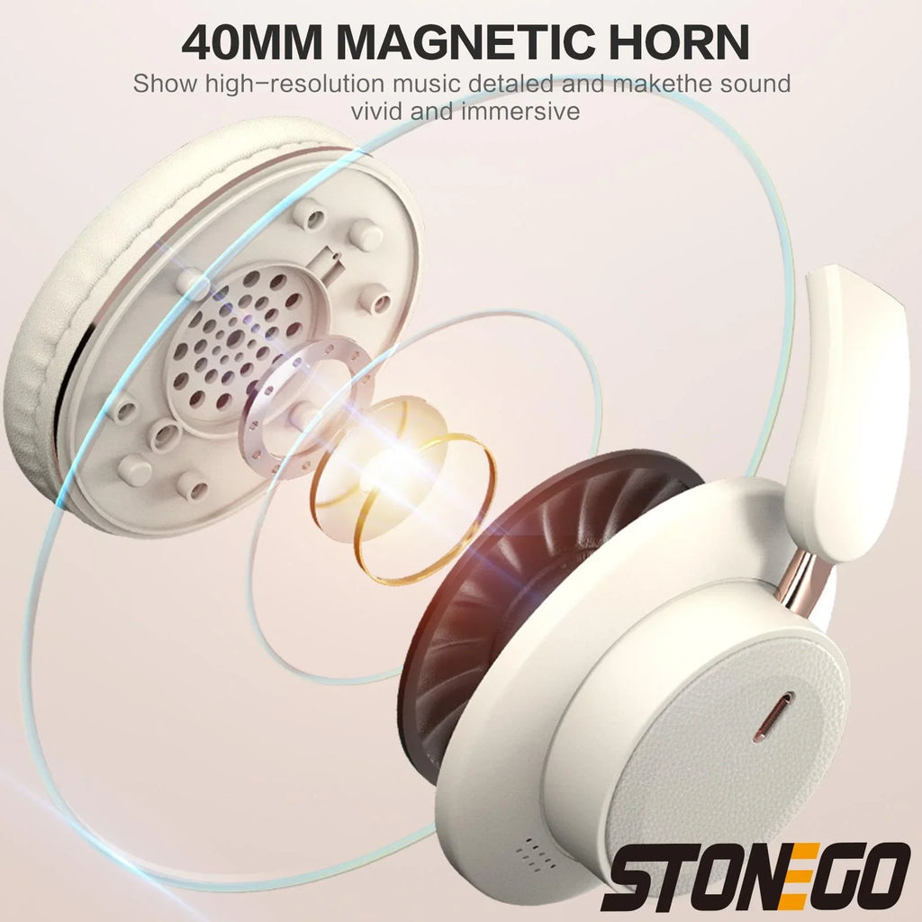Exploded view of a wireless headphone earcup showing internal magnetic speaker components