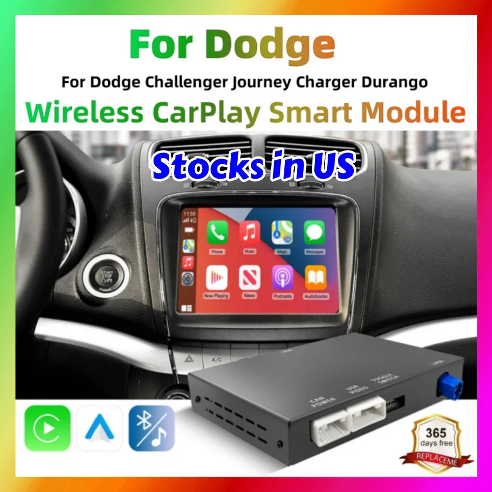 Wireless CarPlay and Android Auto decoder box for Dodge car models