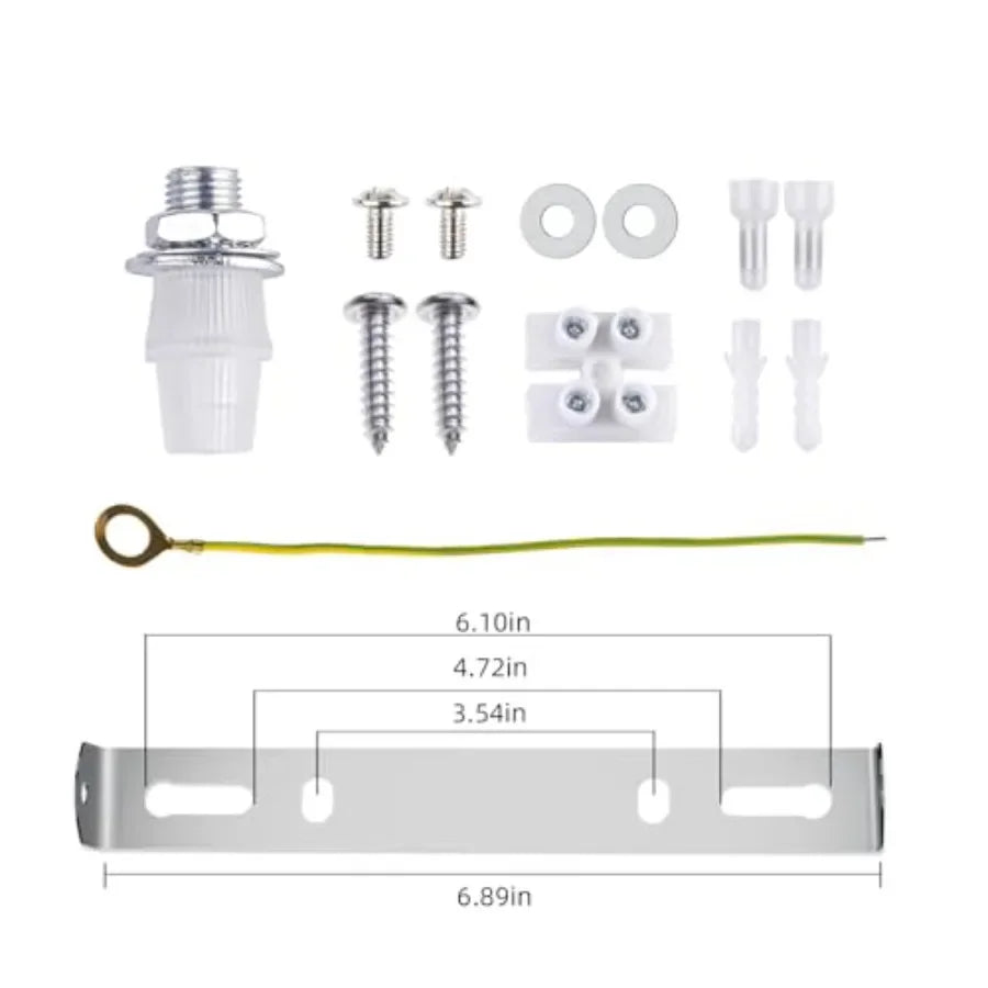 Mounting hardware for pendant light with dimension labels