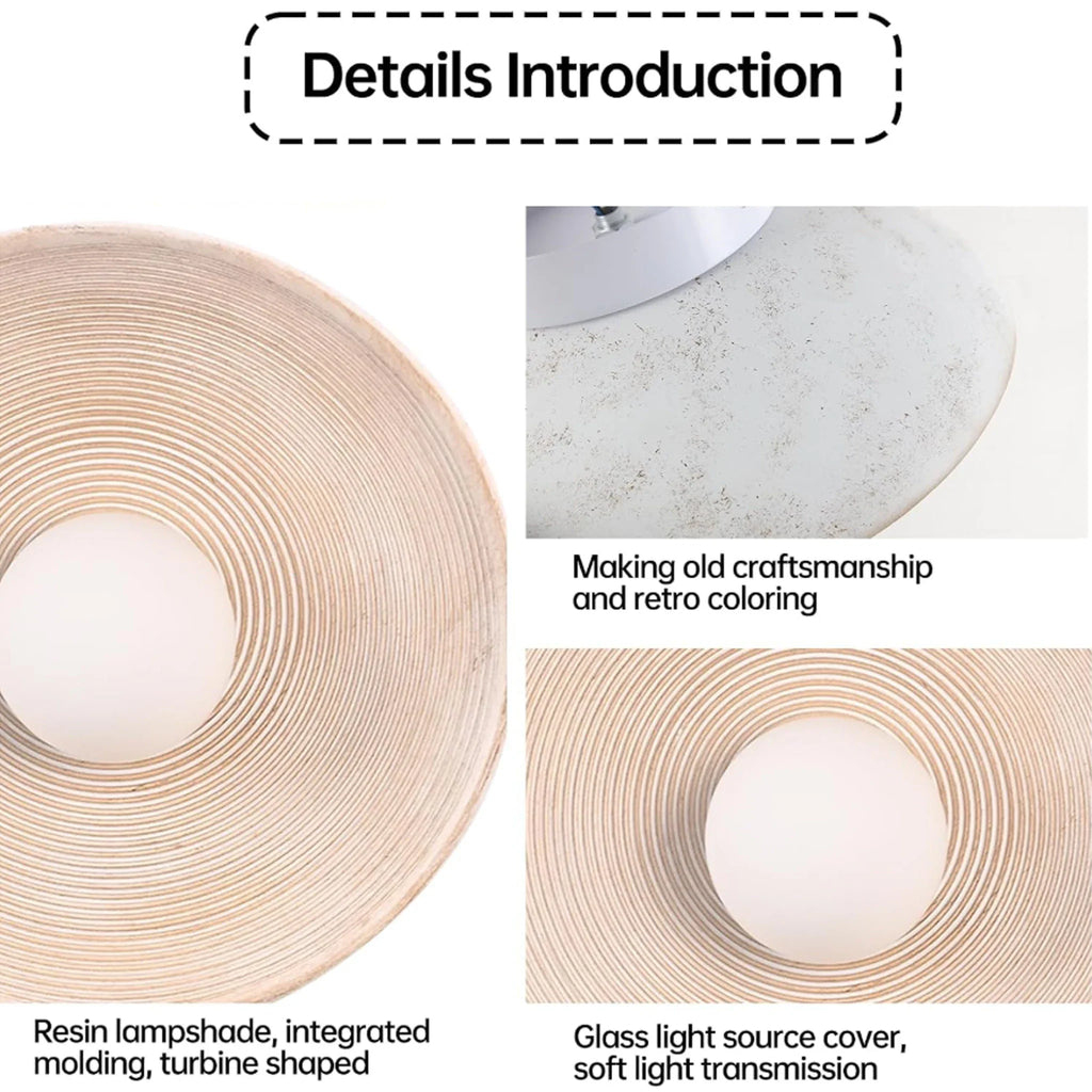 Nordic Creative Retro Round Wall Lamp Wabi-sabi Resin Sconces for Living Room Bedroom Bedside Hotel Corridor Decor Lighting – view 4