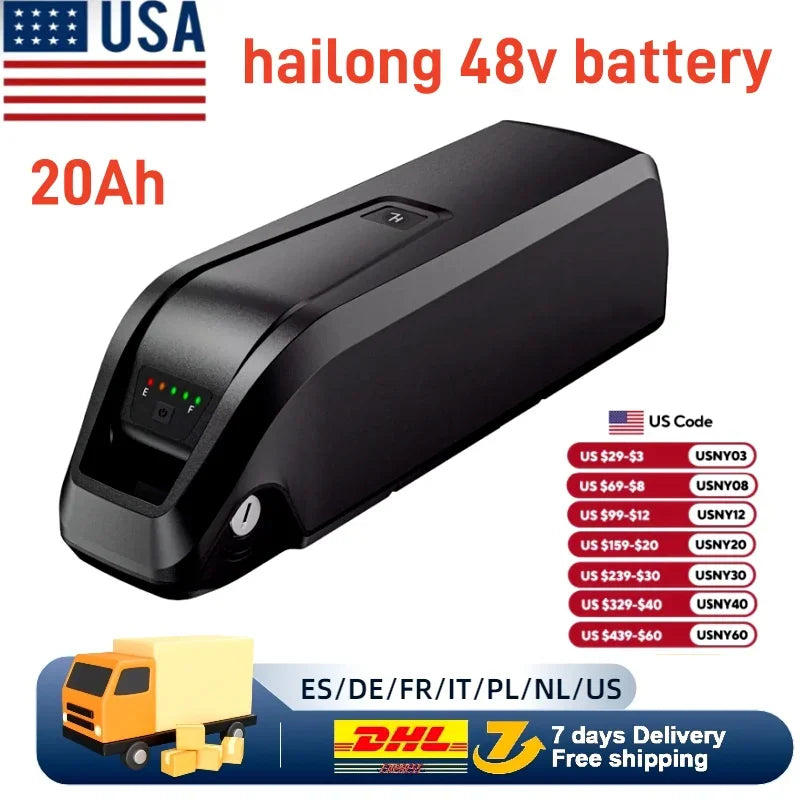 Black Hailong lithium e-bike battery pack