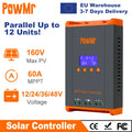MPPT solar charge controller for 12V 24V 36V 48V battery systems with LCD display
