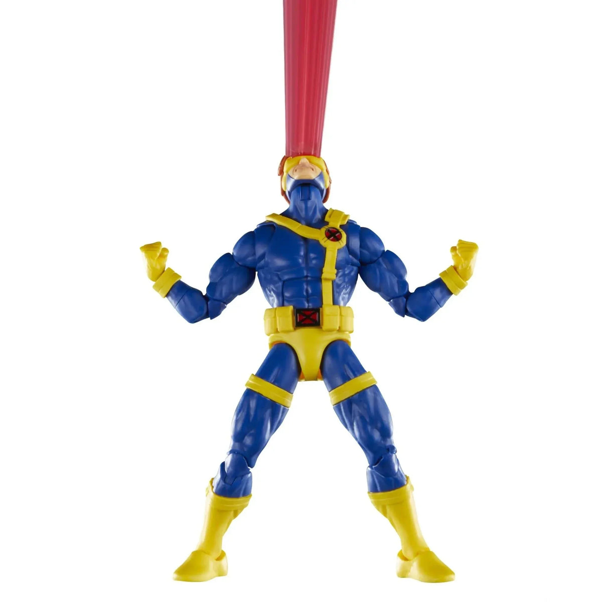 Cyclops action figure in a standing pose firing an upward optic blast