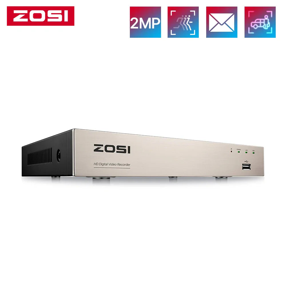 8-channel digital video recorder in a silver and black case