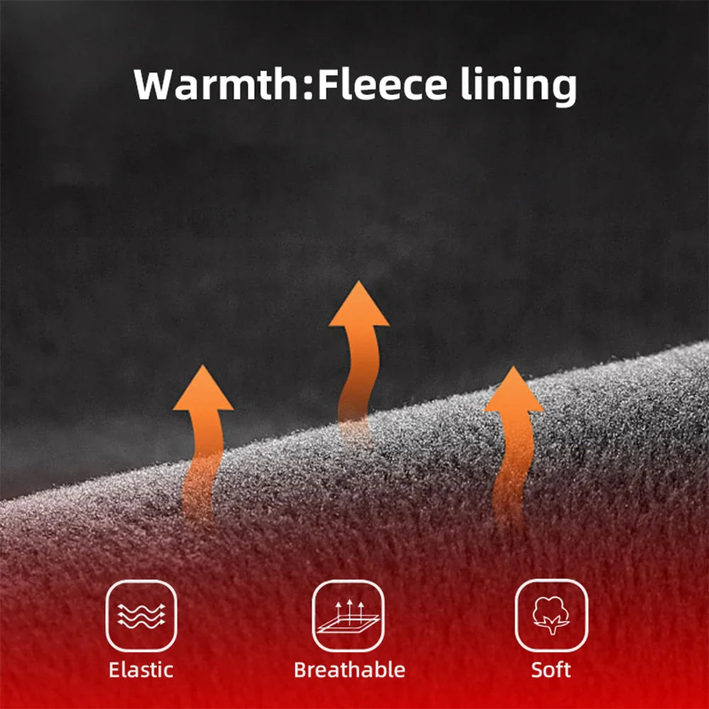 Close-up texture of warm fleece glove lining showing thermal insulation properties.