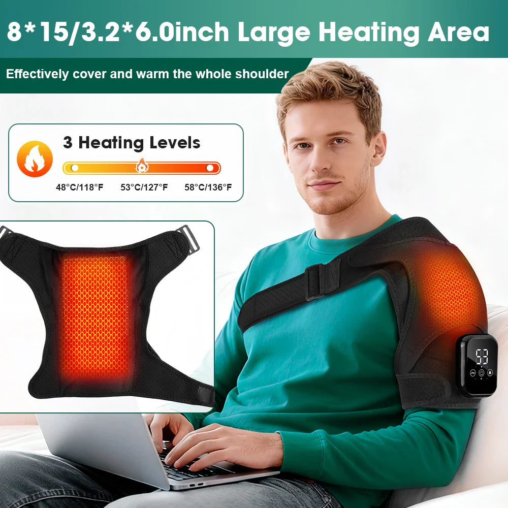 Electric shoulder wrap with heating display and three temperature levels