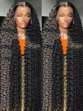 Deep wave Peruvian human hair frontal wig on a mannequin head.