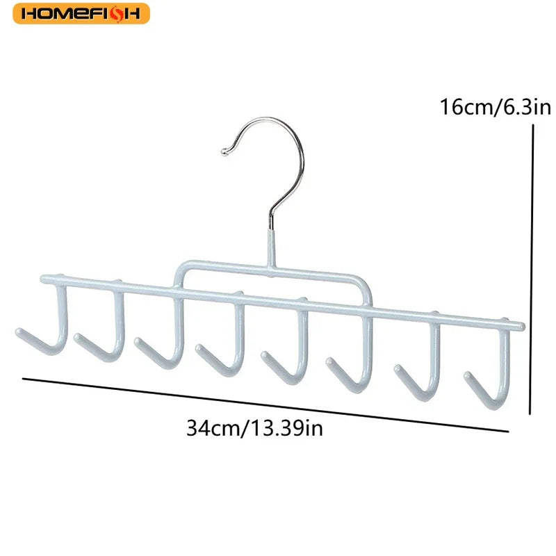 Diagram of a multi-hook closet hanger with dimensions shown in centimeters and inches