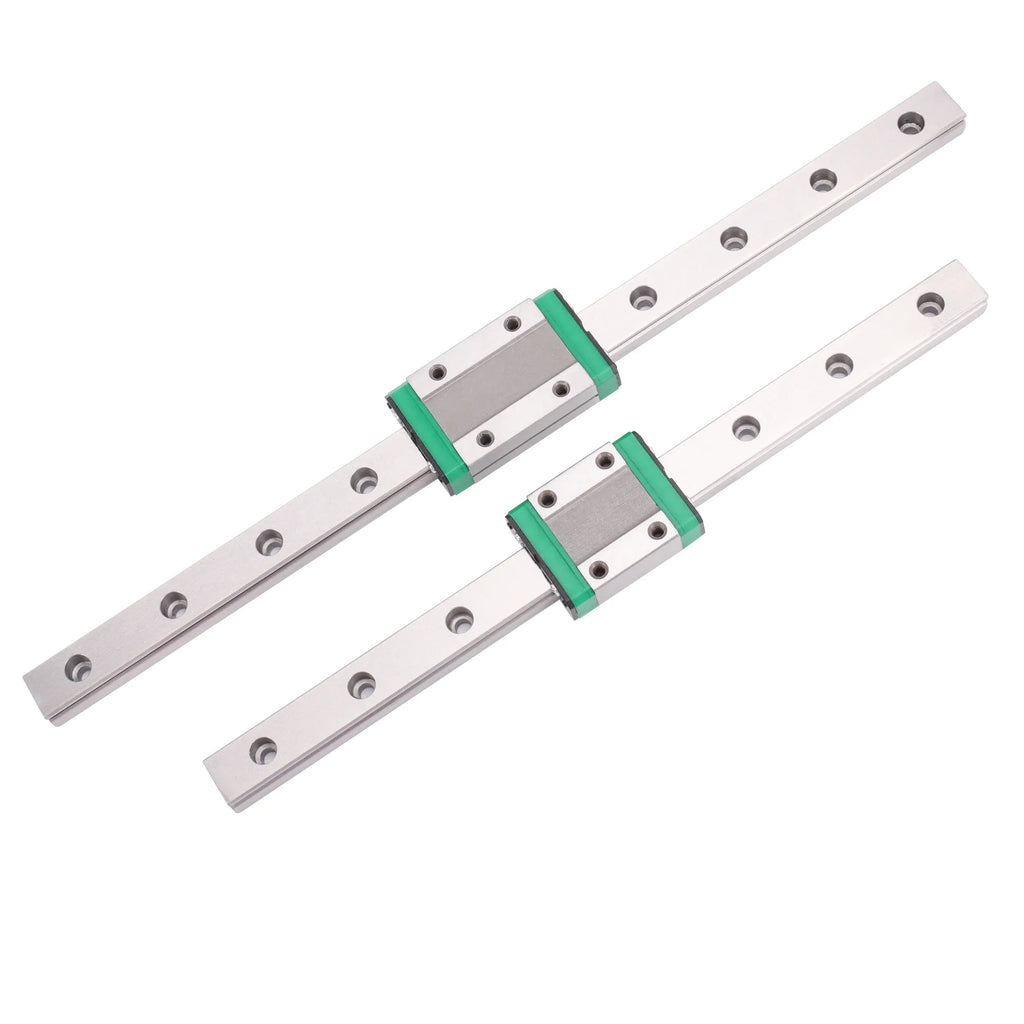 Two parallel linear rails with sliding blocks for CNC machine