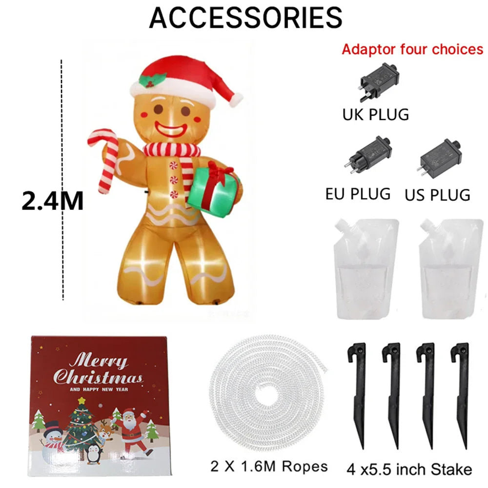 Christmas inflatable gingerbread man accessory kit with plugs ropes and stakes