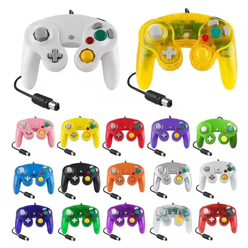 Wired game controller for Nintendo GameCube console in a solid color finish