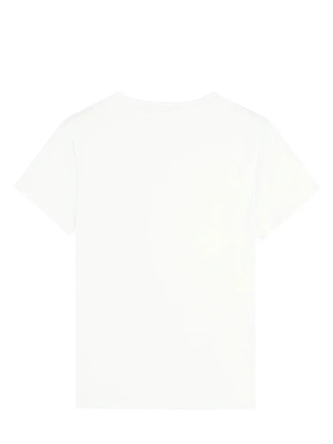 Back view of a plain white short sleeve t-shirt