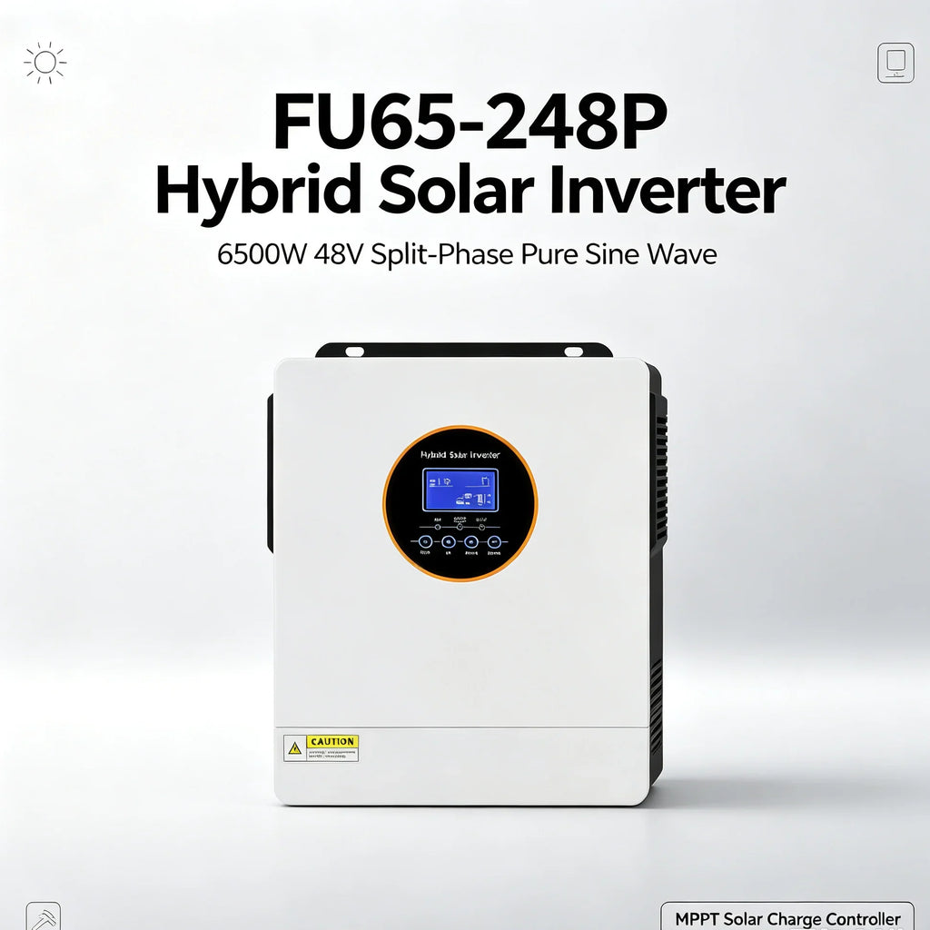 6500W 48V split-phase pure sine wave hybrid solar inverter with MPPT controller