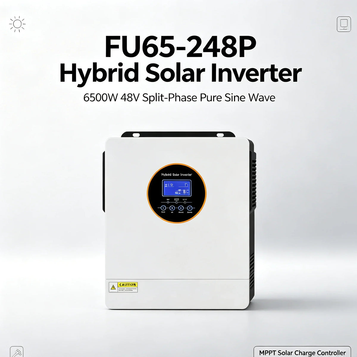 6500W 48V split-phase pure sine wave hybrid solar inverter with MPPT controller
