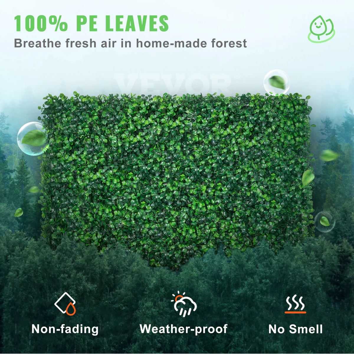 Weather-proof artificial boxwood grass wall panel for indoor and outdoor use