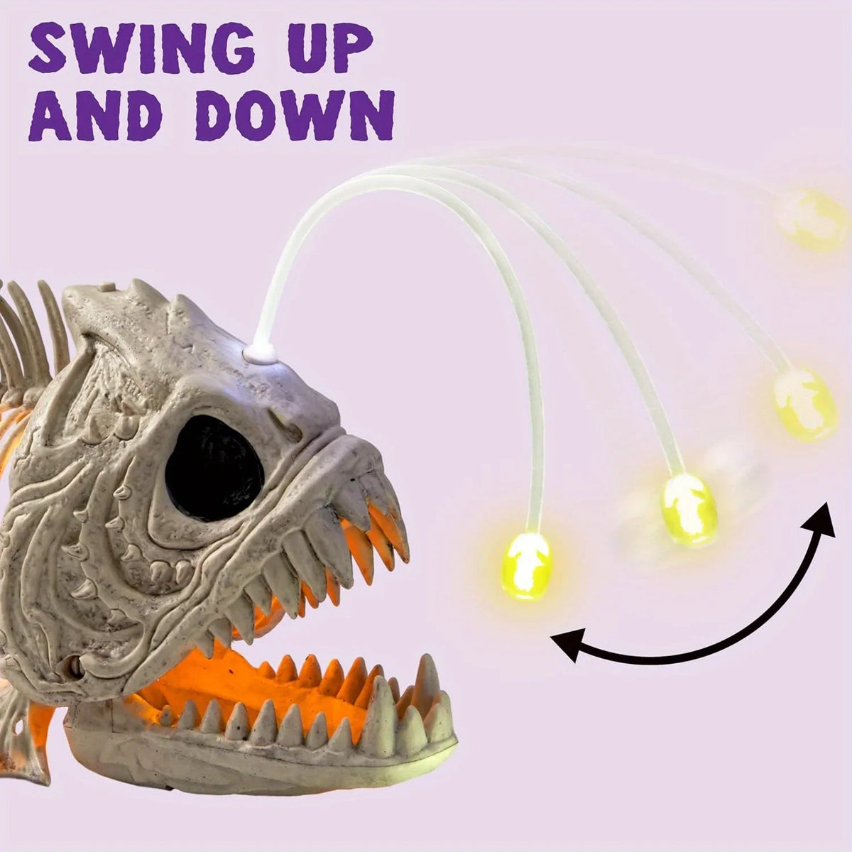 Halloween skeleton fish decoration with moving lure feature