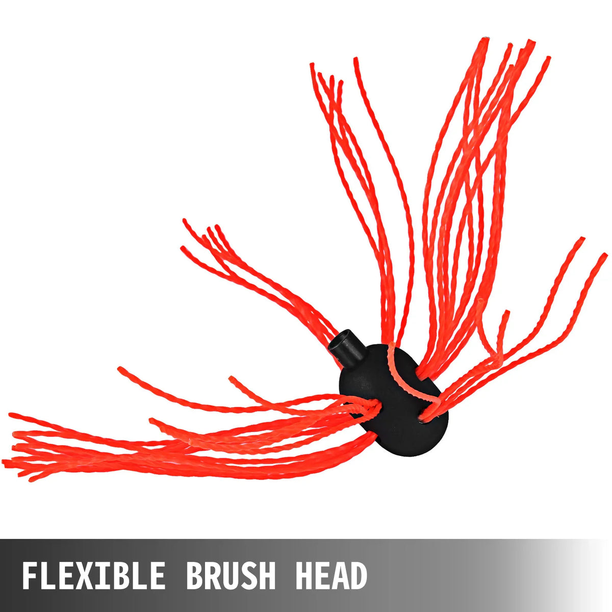 Flexible orange nylon chimney sweep brush head for drill attachment