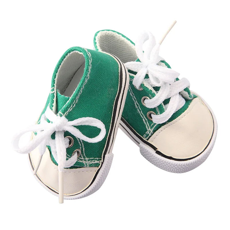 7 Cm Canvas Doll Shoes For 18 Inch American Doll 11 Colors Cloth Doll Shoes Boots Sneakers For 43 Cm Baby New Born&OG Girl – view 5