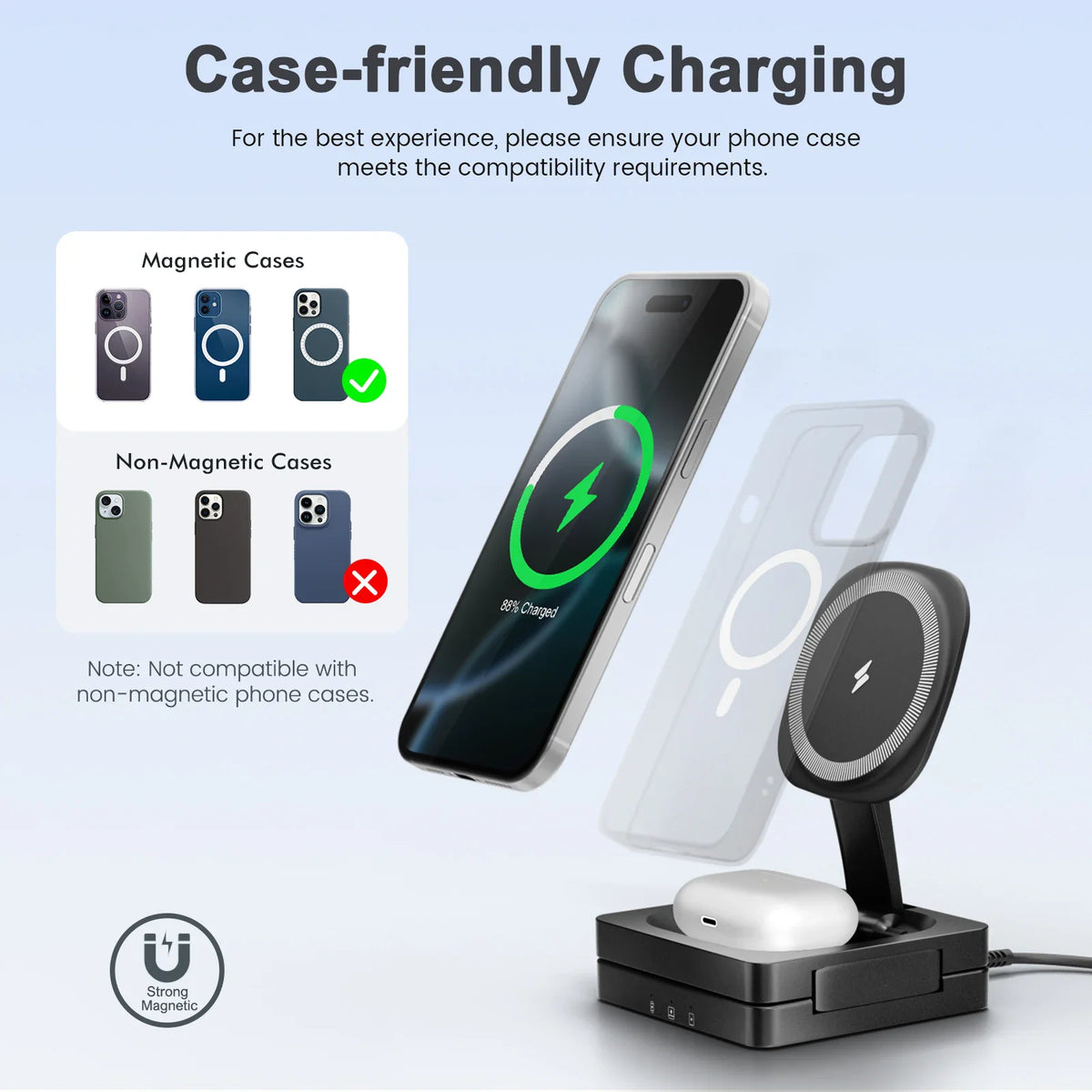 Magnetic wireless charger compatibility guide for phone cases