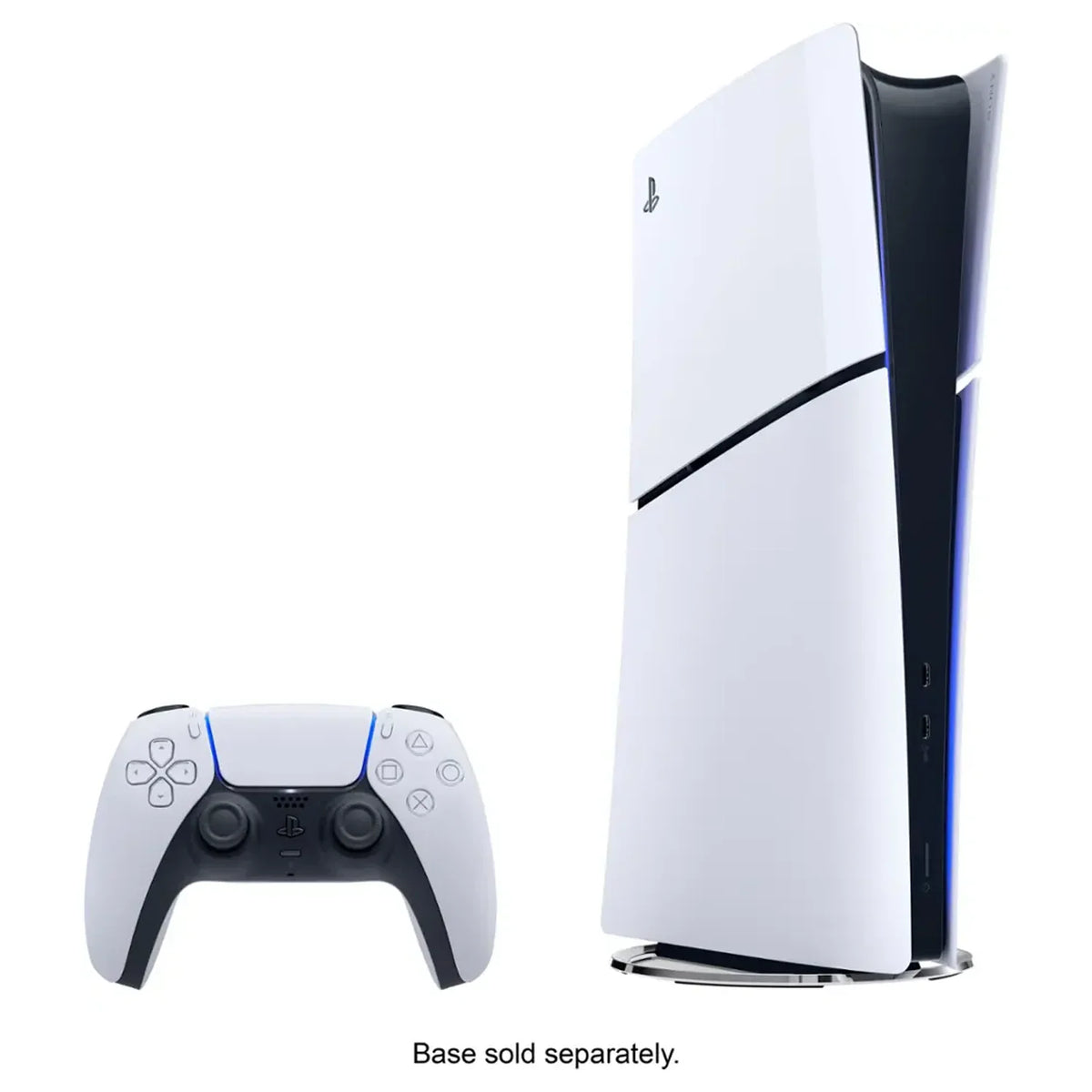 White and black digital game console and wireless controller