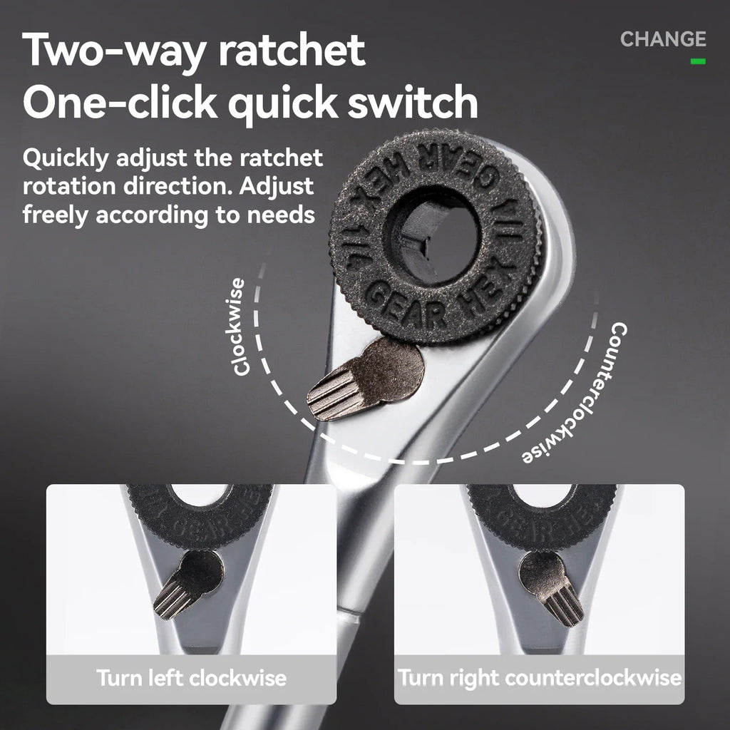 Bicycle ratchet wrench featuring a two-way quick-switch mechanism for rotation