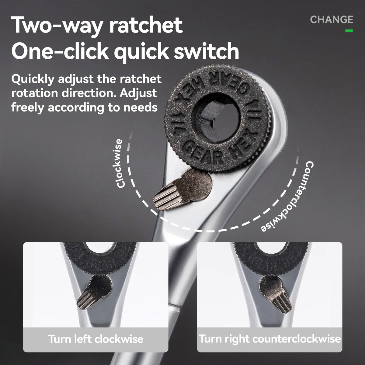 Bicycle ratchet wrench featuring a two-way quick-switch mechanism for rotation