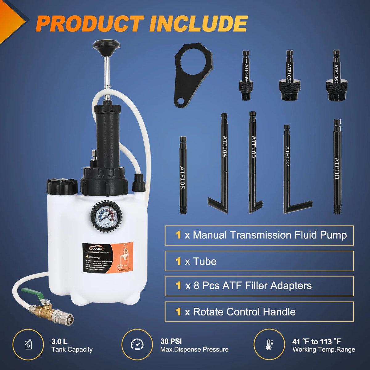 3L transmission fluid pump kit contents and technical specifications