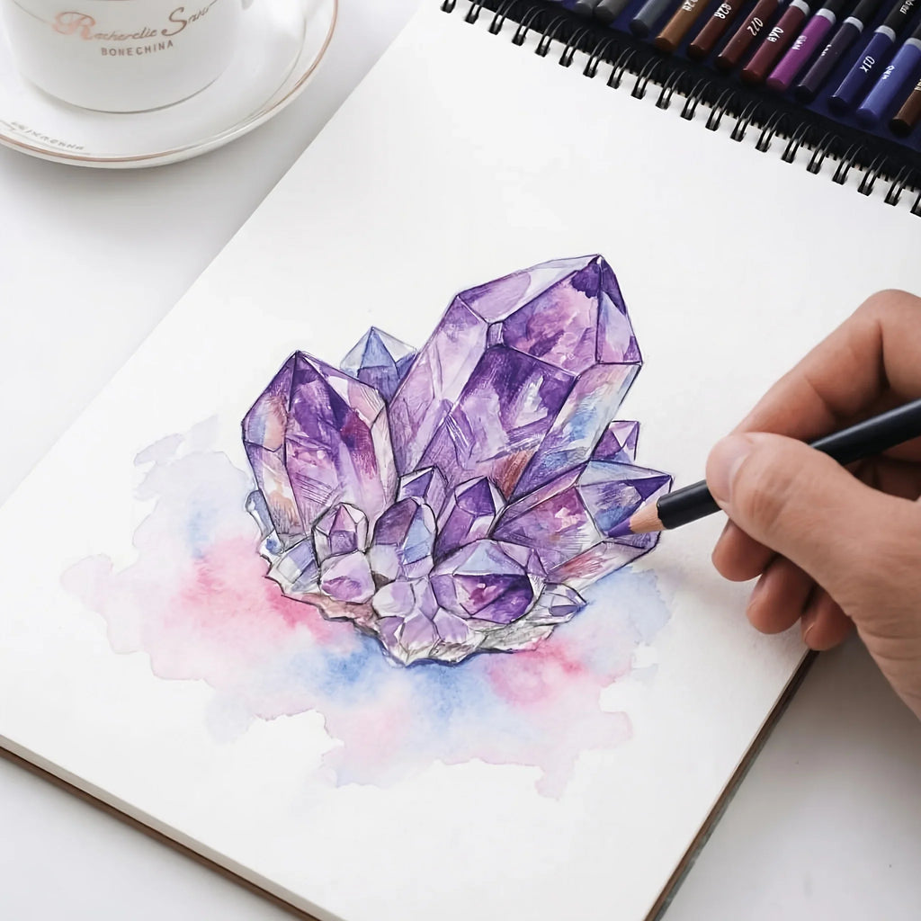 A5 spiral bound watercolor sketchbook with an illustrated art cover design – view 6