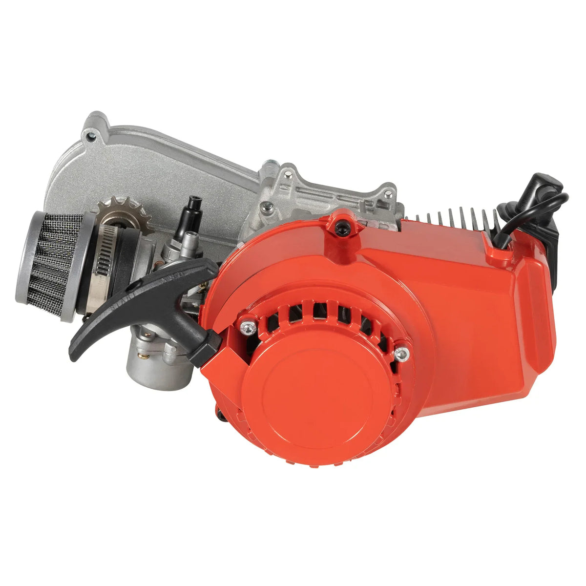 49CC 2-stroke air-cooled gas engine with pull start, gearbox, and air filter for mini dirt bikes